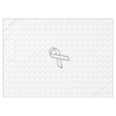 White Ribbon Awareness Checker Style Tafelkleed (Voorkant (Horizontaal))