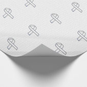 White Ribbon Awareness on Checkers Print Cadeaupapier (Hoek)