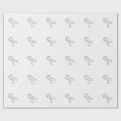 White Ribbon Awareness on Checkers Print Cadeaupapier (Vlak)