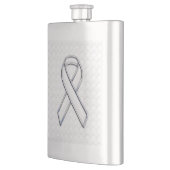 White Ribbon Awareness on Checkers Print Flacon (Links)