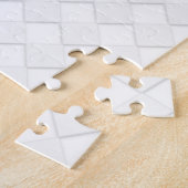 White Ribbon Awareness on Checkers Print Legpuzzel (Zijkant)