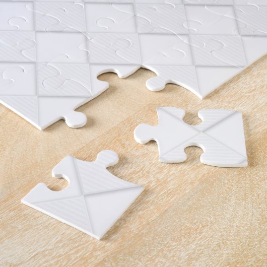 White Ribbon Awareness on Checkers Print Legpuzzel (Zijkant)