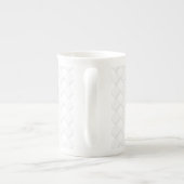 White Ribbon Awareness on Checkers Print Porselein Kop (Achterkant)