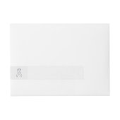 White Ribbon Awareness on Houndstooth Print Adreslabel Wikkel (Voorkant)