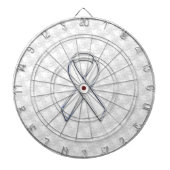 White Ribbon Awareness on Houndstooth Print Dartbord (Voorkant)