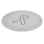 White Ribbon Awareness on Houndstooth Print Snijplank (Hoek)