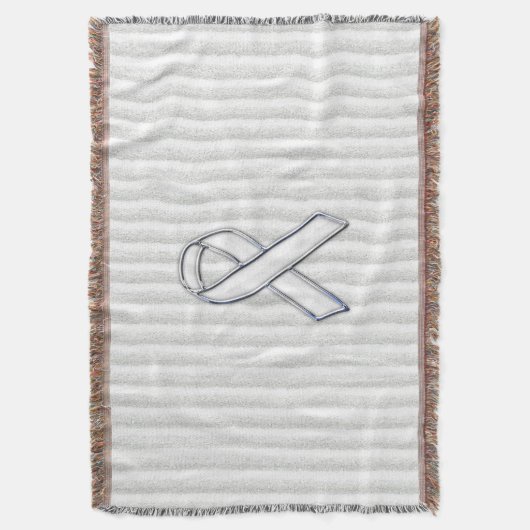 White Ribbon Awareness on Vertical Stripes Deken (Voorkant Verticaal)