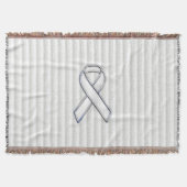 White Ribbon Awareness on Vertical Stripes Deken (Voorkant)