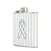 White Ribbon Awareness on Vertical Stripes Heupfles (Links)