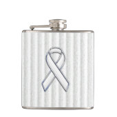 White Ribbon Awareness on Vertical Stripes Heupfles (Voorkant)