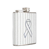 White Ribbon Awareness on Vertical Stripes Heupfles (Rechts)