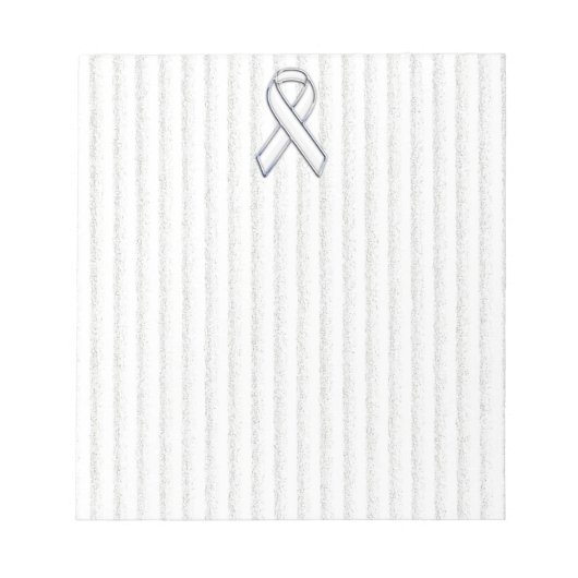 White Ribbon Awareness on Vertical Stripes Notitieblok (Voorkant)