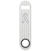 White Ribbon Awareness on Vertical Stripes Speed Flessenopener (Voorkant)