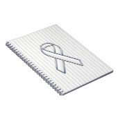 White Ribbon Awareness Stripes Notitieboek (Rechterzijde)