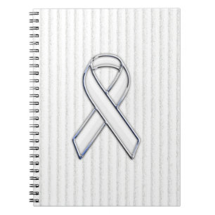 White Ribbon Awareness Stripes Notitieboek