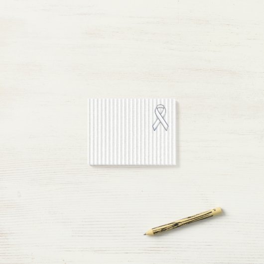 White Ribbon Awareness Stripes Post-it® Notes (Op bureau)