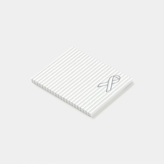 White Ribbon Awareness Stripes Post-it® Notes (Schuin)