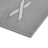 White Ribbon Awareness White Carbon Fibre Print Snijplank (Hoek)