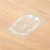 White Ribbon Baby's Breath Acrylic Table Number Acryl Uitnodigingen (Laagn)