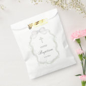 White Ribbon Baby's Breath Doop Bedankzakje (Gezegeld)