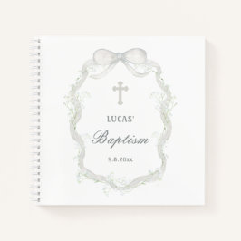 White Ribbon Baby's Breath Doop Gastboek Notitieboek