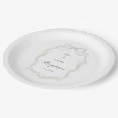 White Ribbon Baby's Breath Doop Papieren Bordje (Gekanteld)