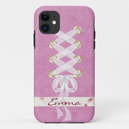 White Ribbon Corset Case-Mate iPhone Case (Achterkant)