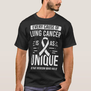 White Ribbon Disease Unique Cause Lung Cancer Awar T-shirt