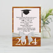 White Ribbon en Tiger Afstuderen Kaart (Staand voorkant)