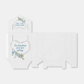 White Ribbon Heart en Aqua Flowers Favor Box Bedankdoosjes (Uitgevouwen)
