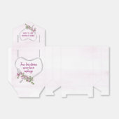 White Ribbon Heart met Roze Flowers Favor Box Bedankdoosjes (Uitgevouwen)