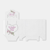 White Ribbon Heart met Roze Flowers Favor Box Bedankdoosjes (Uitgevouwen)