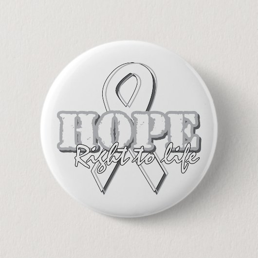 White Ribbon - Hope - Right to Life Ronde Button 5,7 Cm (Voorkant)