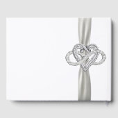 White Ribbon Infinity Heart Bruiloft Gastenboek (Achterkant)