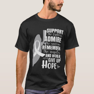 White Ribbon Lung Cancer Warrior T-shirt