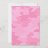White Ribbon Pink Camouflage Afstuderen Uitnodigin Kaart (Achterkant)