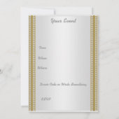 White Ribbon Popular Birthday Invitation Kaart (Achterkant)