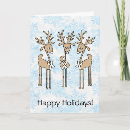 White Ribbon Reindeer Feestdagen Kaart