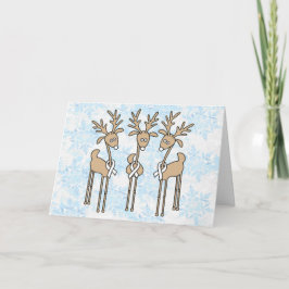 White Ribbon Reindeer Feestdagen Kaart