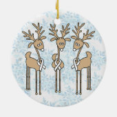 White Ribbon Reindeer Keramisch Ornament (Achterkant)