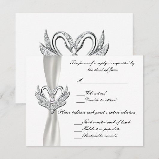 White Ribbon Silver Swans Response Kaart (Voorkant / Achterkant)