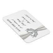 White Ribbon Silver Swans Save the Date Magnet Magneet (Rechterzijde)