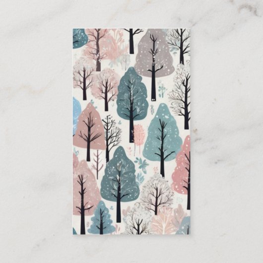 White Ribbon Winter Forest Snowflakes Baby shower Informatiekaartje (Achterkant)