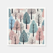 White Ribbon Winter Forest Snowflakes Baby shower Servet (Voorkant)