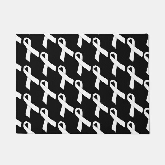 White Ribbons Tiled Pattern Deurmat (Voorkant)