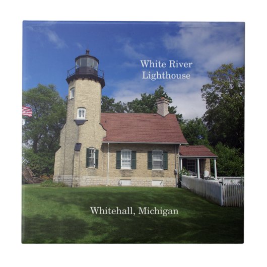 White River Lighthouse-tegel Tegeltje (Voorkant)