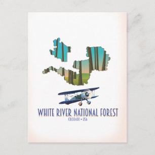 White River National Forest Colorado usa-kaart Briefkaart