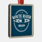 White River Oregon Kayak Metalen Ornament (Rechts)