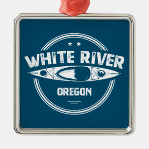 White River Oregon Kayak Metalen Ornament