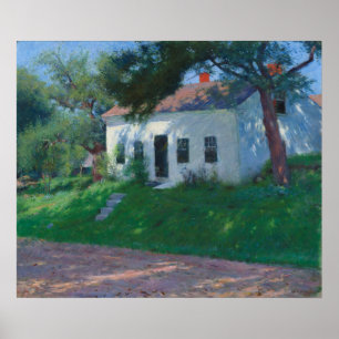 White Roadside Cottage van Dennis Miller Bunker Poster